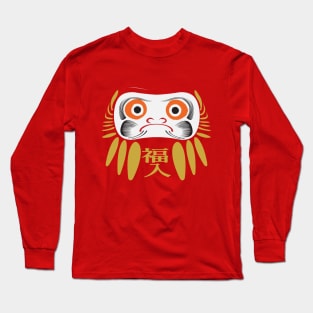 Daurma Lucky Face Long Sleeve T-Shirt